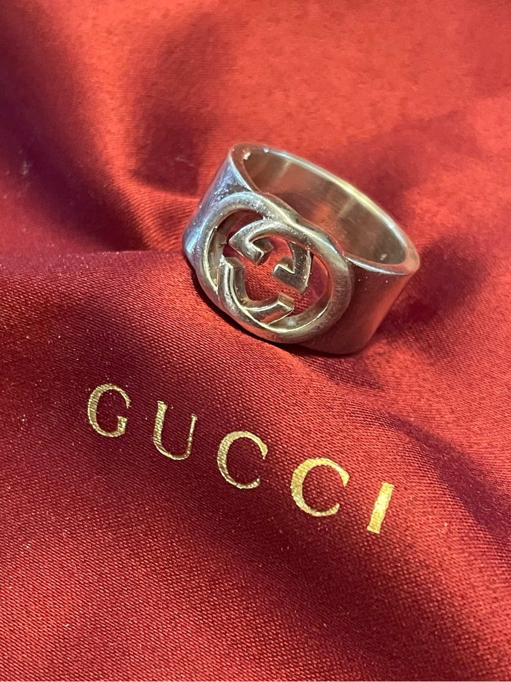 GUCCI~Interlocking G Sterling Silver Ag925 Ring